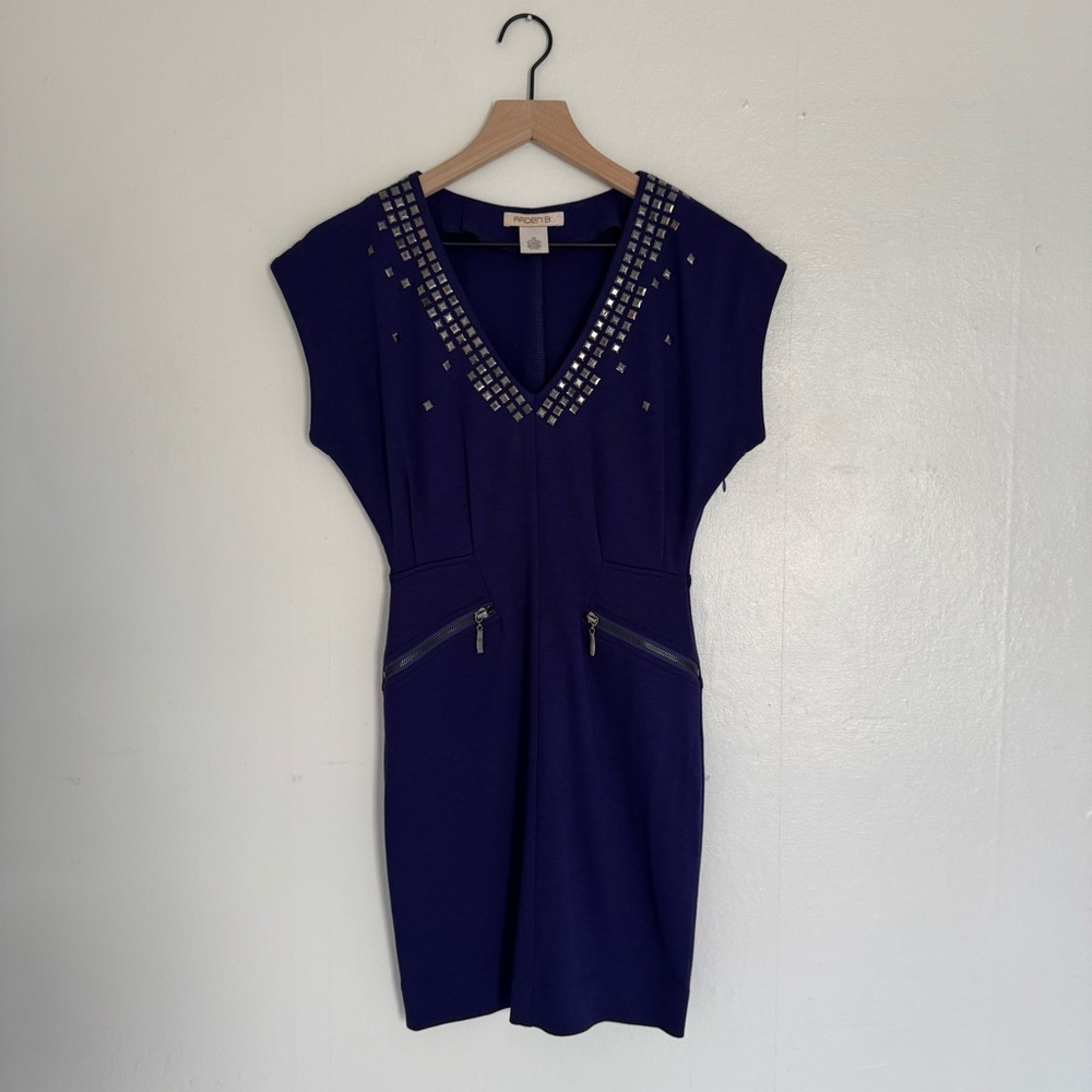 Arden B Mini Party Dress XS Studded V-Neck Y2K Revival EUC